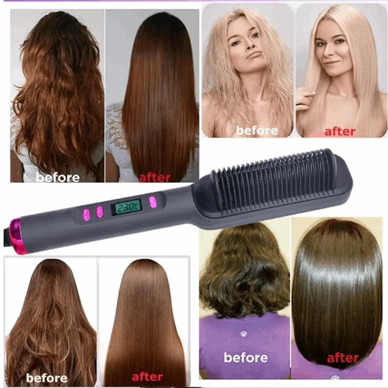 Ionic Hair Straightener Comb for Sleek Hair OUEST
