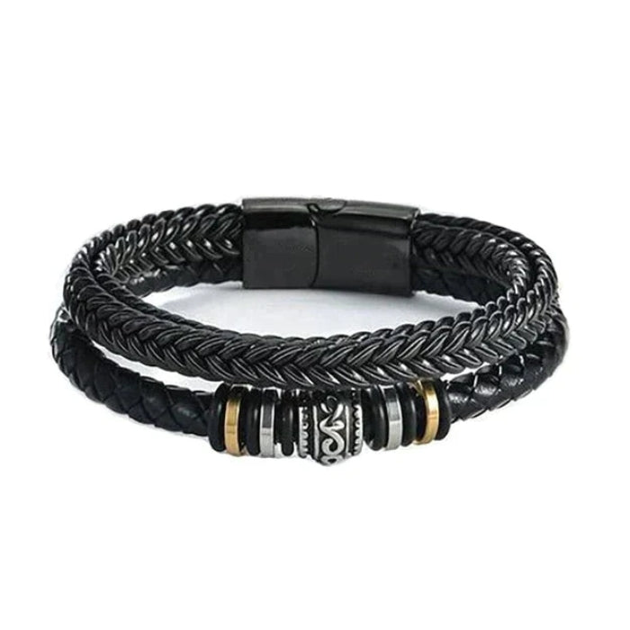 To My Son Bracelet Gift Set | Love You Forever Braided Leather OUESTBEAUTY