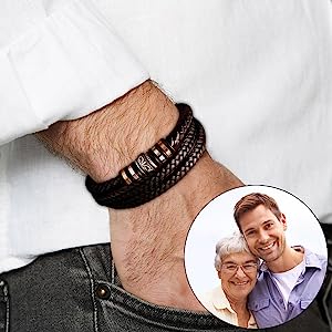 To My Son Bracelet Gift Set | Love You Forever Braided Leather OUESTBEAUTY