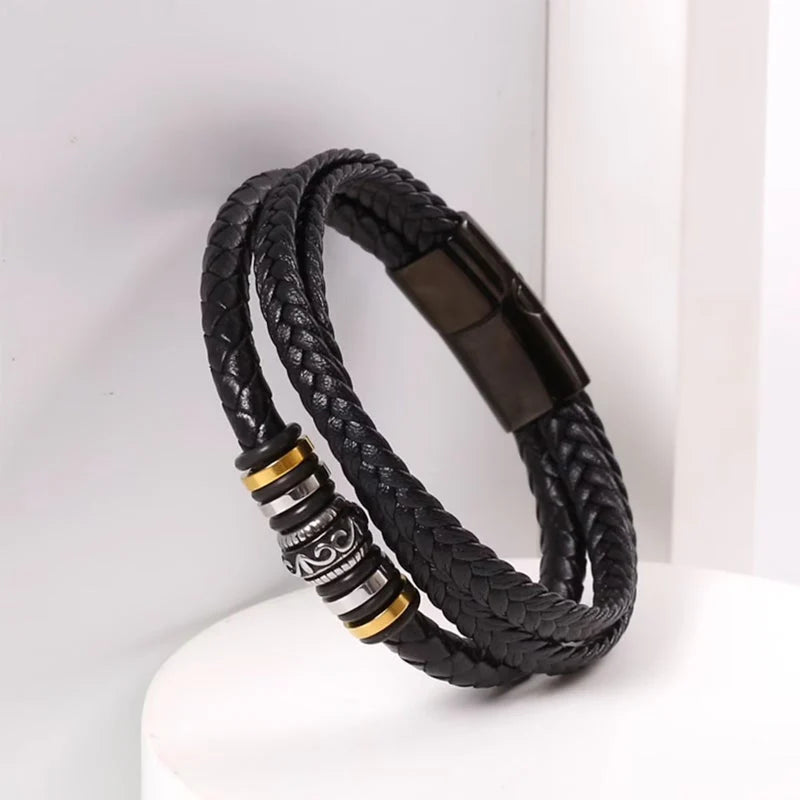 To My Son Bracelet Gift Set | Love You Forever Braided Leather OUESTBEAUTY