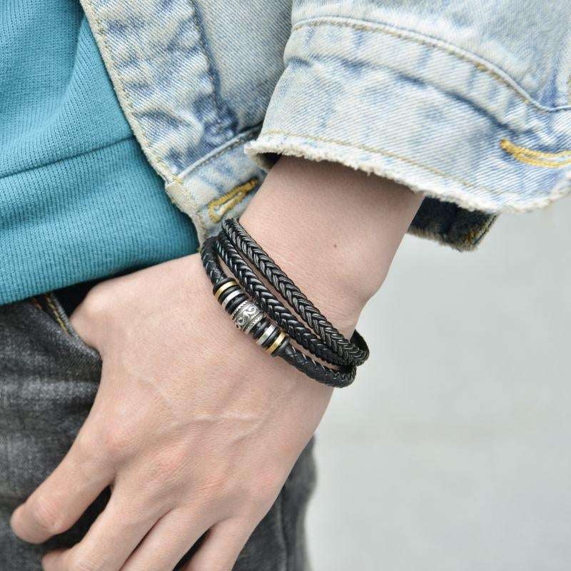 To My Son Bracelet Gift Set | Love You Forever Braided Leather OUESTBEAUTY