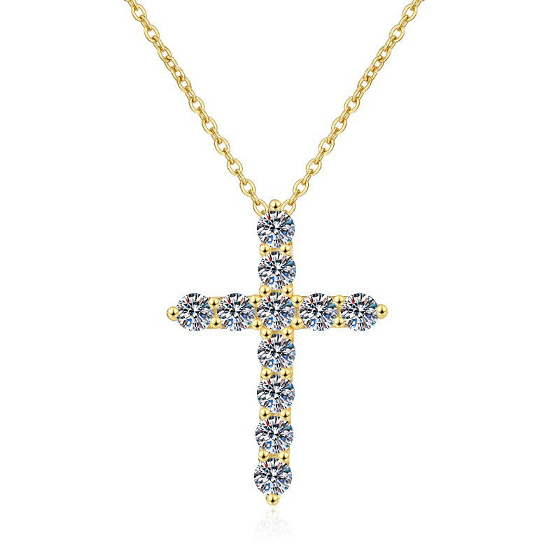 Moissanite Cross Necklace | Cross Pendant Necklace OUESTBEAUTY