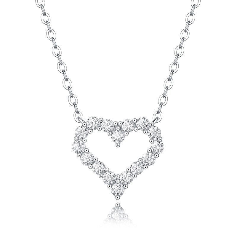 The Heart Moissanite Pendant Necklace OUESTBEAUTY