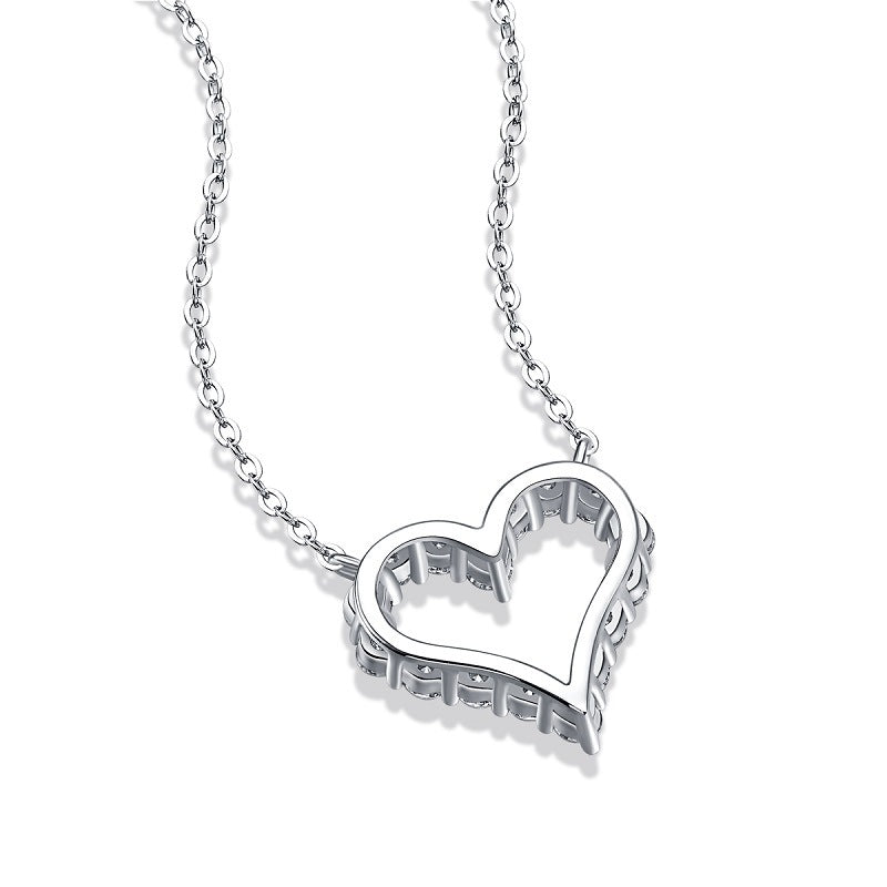 The Heart Moissanite Pendant Necklace OUESTBEAUTY