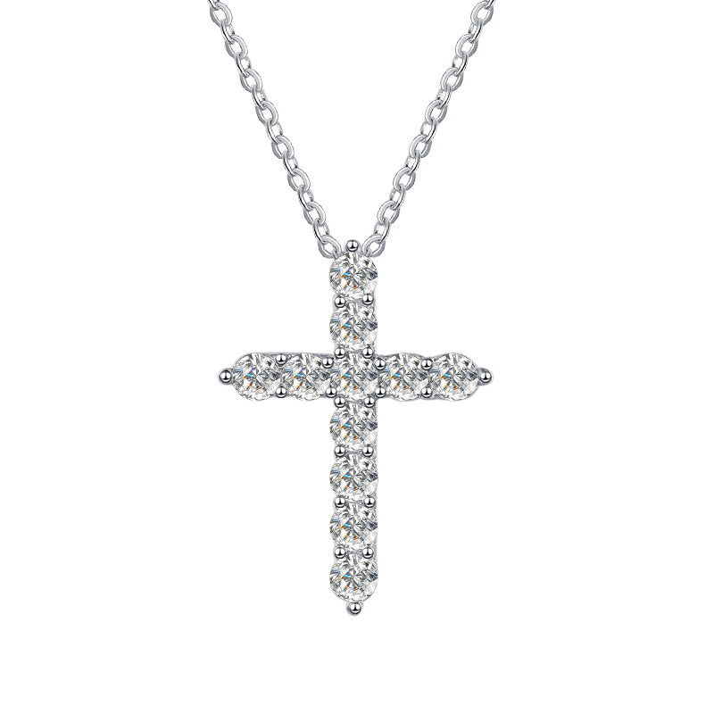 Moissanite Cross Necklace | Cross Pendant Necklace OUESTBEAUTY