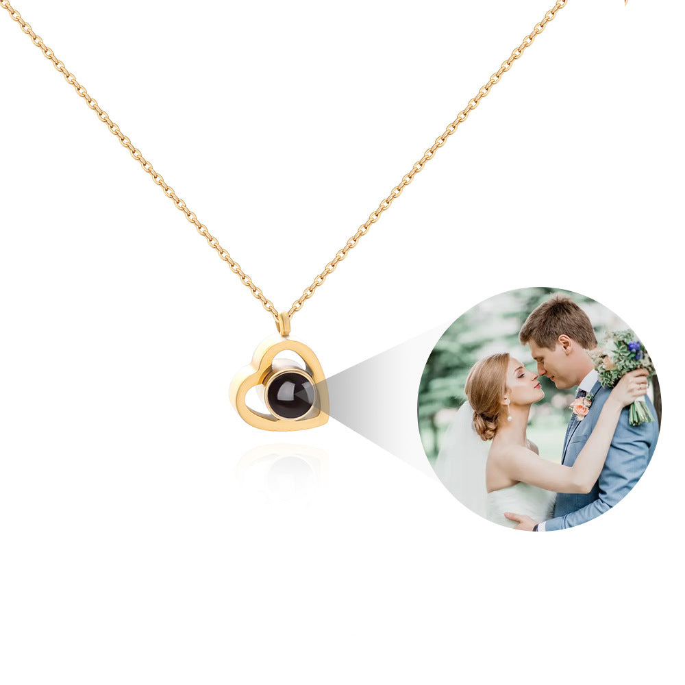 Hidden Photo Necklace | Personalized Photo Heart Projection Necklace OUESTBEAUTY