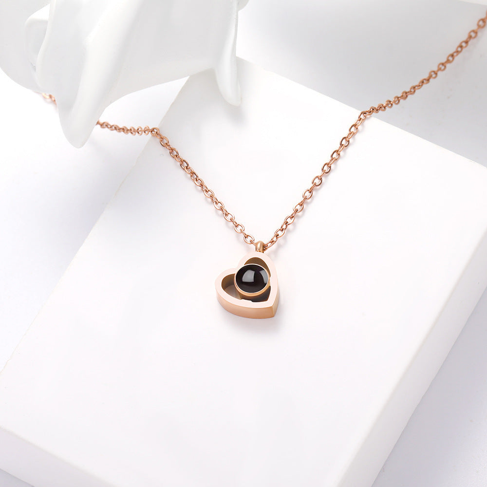 Hidden Photo Necklace | Personalized Photo Heart Projection Necklace OUESTBEAUTY
