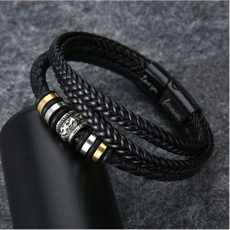 To My Son Bracelet Gift Set | Love You Forever Braided Leather OUESTBEAUTY