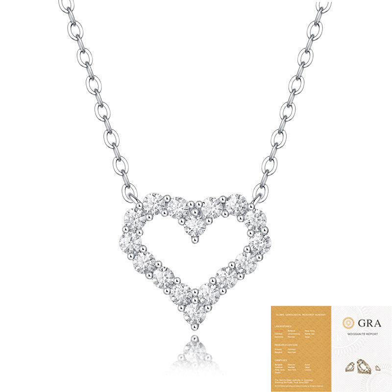 The Heart Moissanite Pendant Necklace OUESTBEAUTY
