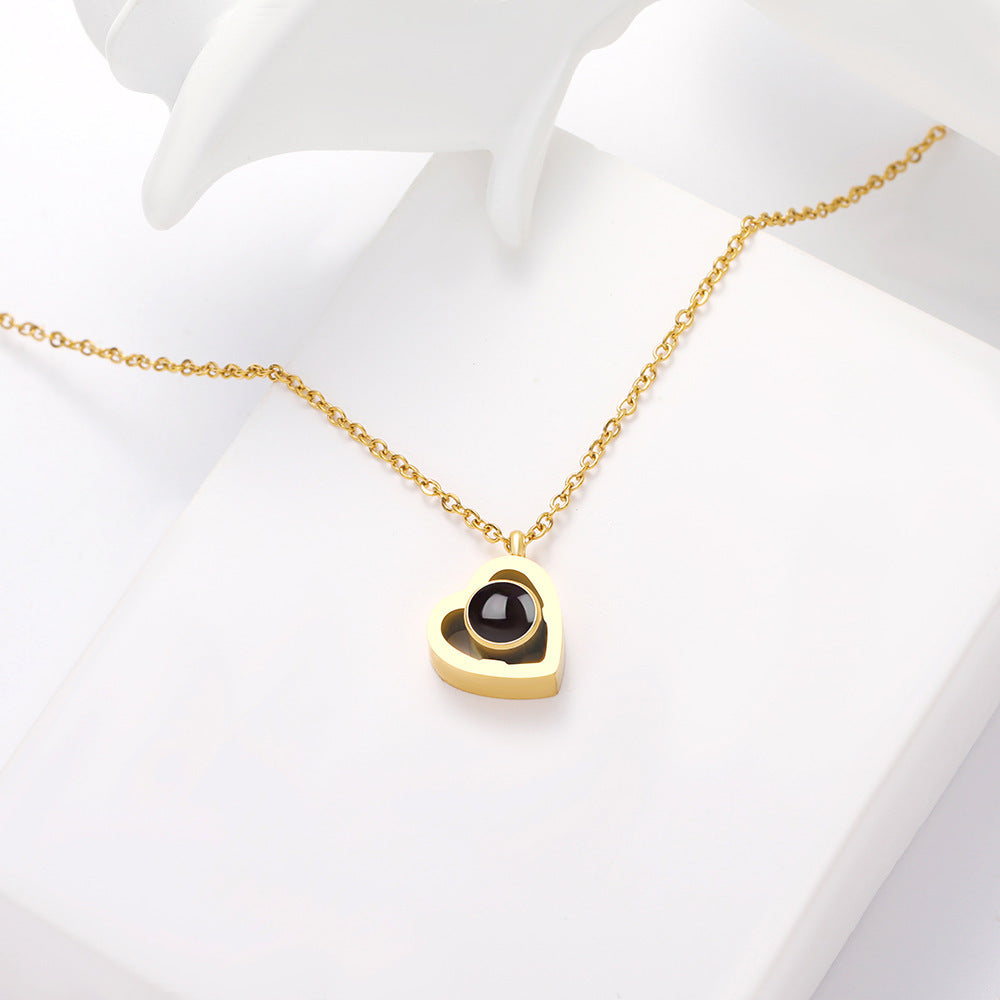 Hidden Photo Necklace | Personalized Photo Heart Projection Necklace OUESTBEAUTY