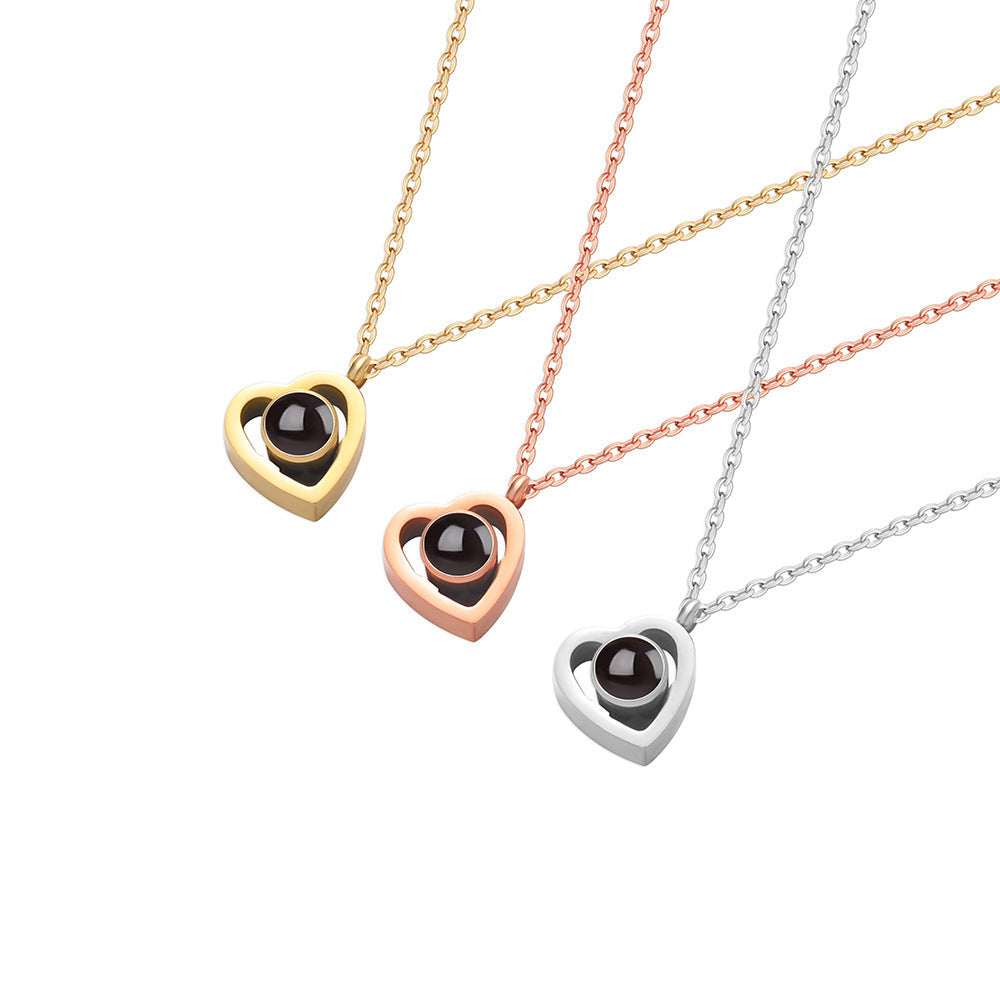Hidden Photo Necklace | Personalized Photo Heart Projection Necklace OUESTBEAUTY