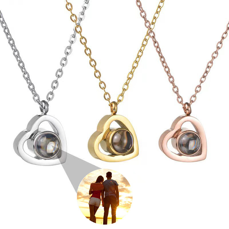 Hidden Photo Necklace | Personalized Photo Heart Projection Necklace OUESTBEAUTY