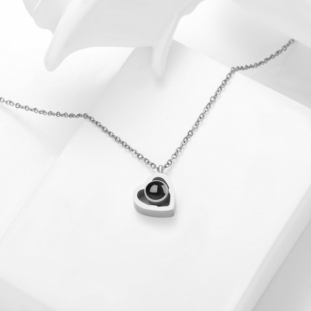 Hidden Photo Necklace | Personalized Photo Heart Projection Necklace OUESTBEAUTY