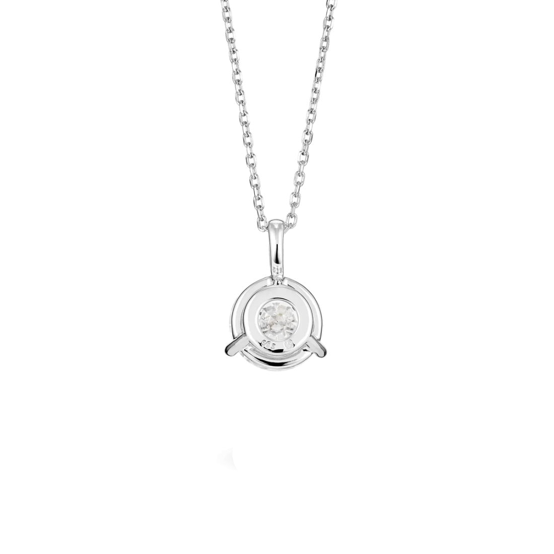 The Round Brilliant Solitaire Bale Diamond Pendant Necklace OUESTBEAUTY
