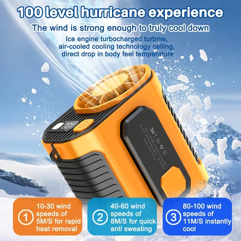 LED Light Personal Outdoor Waist Portable Rechargeable Fan