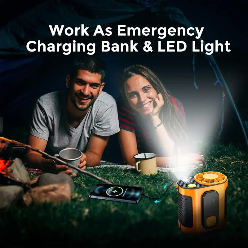 LED Light Personal Outdoor Waist Portable Rechargeable Fan