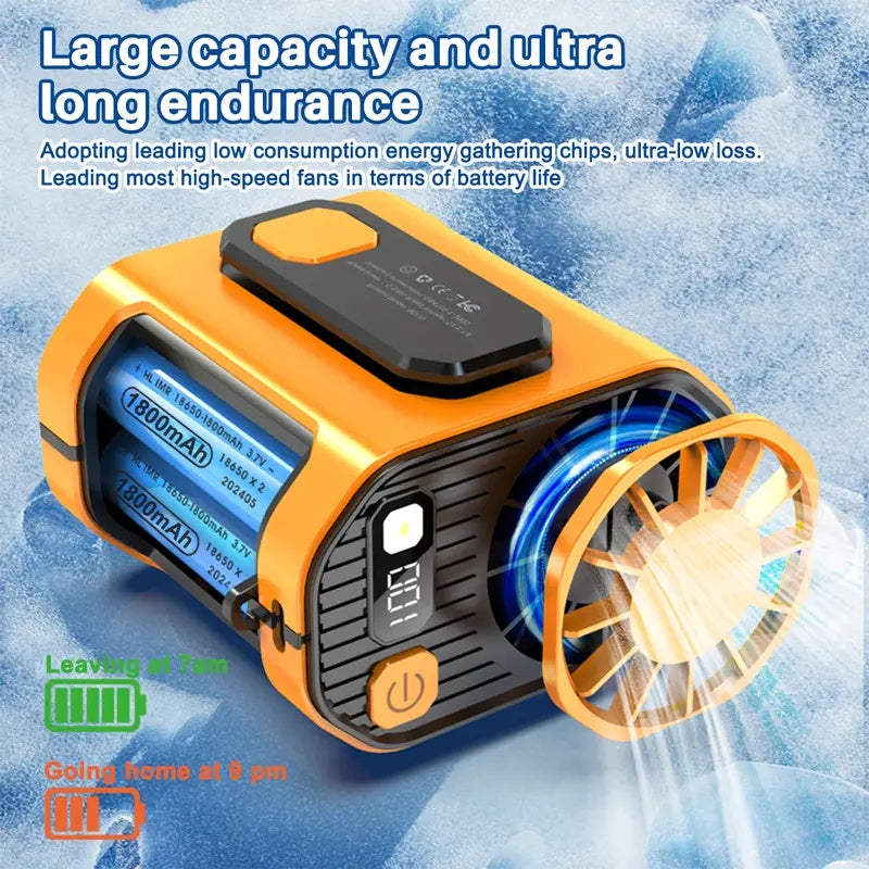 LED Light Personal Outdoor Waist Portable Rechargeable Fan