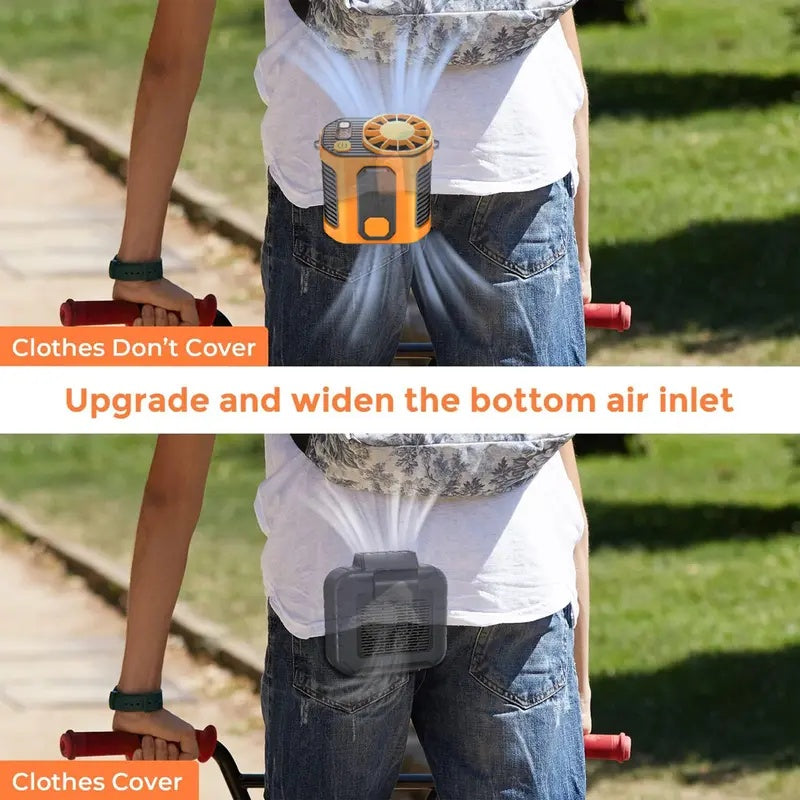 LED Light Personal Outdoor Waist Portable Rechargeable Fan
