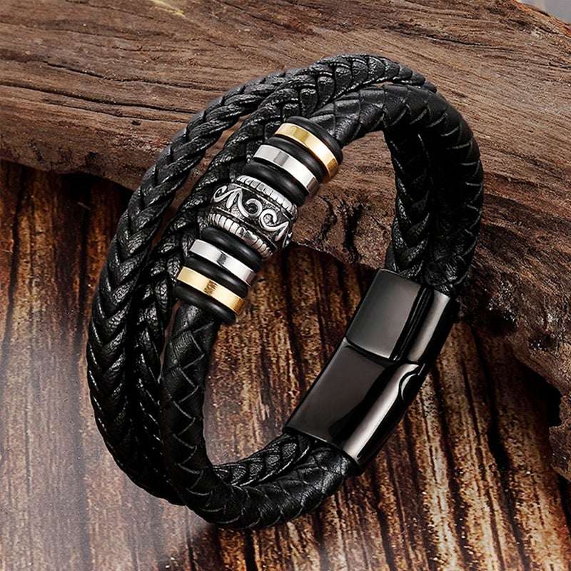 To My Son Bracelet Gift Set | Love You Forever Braided Leather OUESTBEAUTY