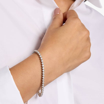 Diamond Tennis Bracelet In 10K White Gold OUESTBEAUTY