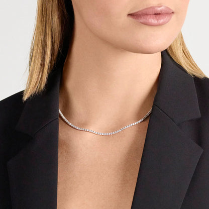 Classic Diamond Tennis Necklace In 10K Gold OUESTBEAUTY