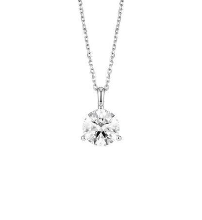 The Round Brilliant Solitaire Bale Diamond Pendant Necklace