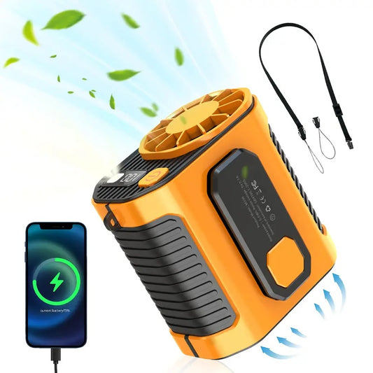 LED Light Personal Outdoor Waist Portable Rechargeable Fan