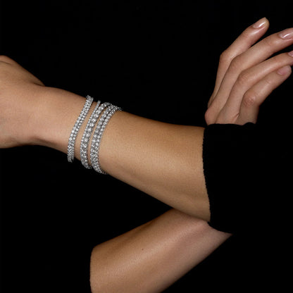 Diamond Tennis Bracelet In 10K White Gold OUESTBEAUTY