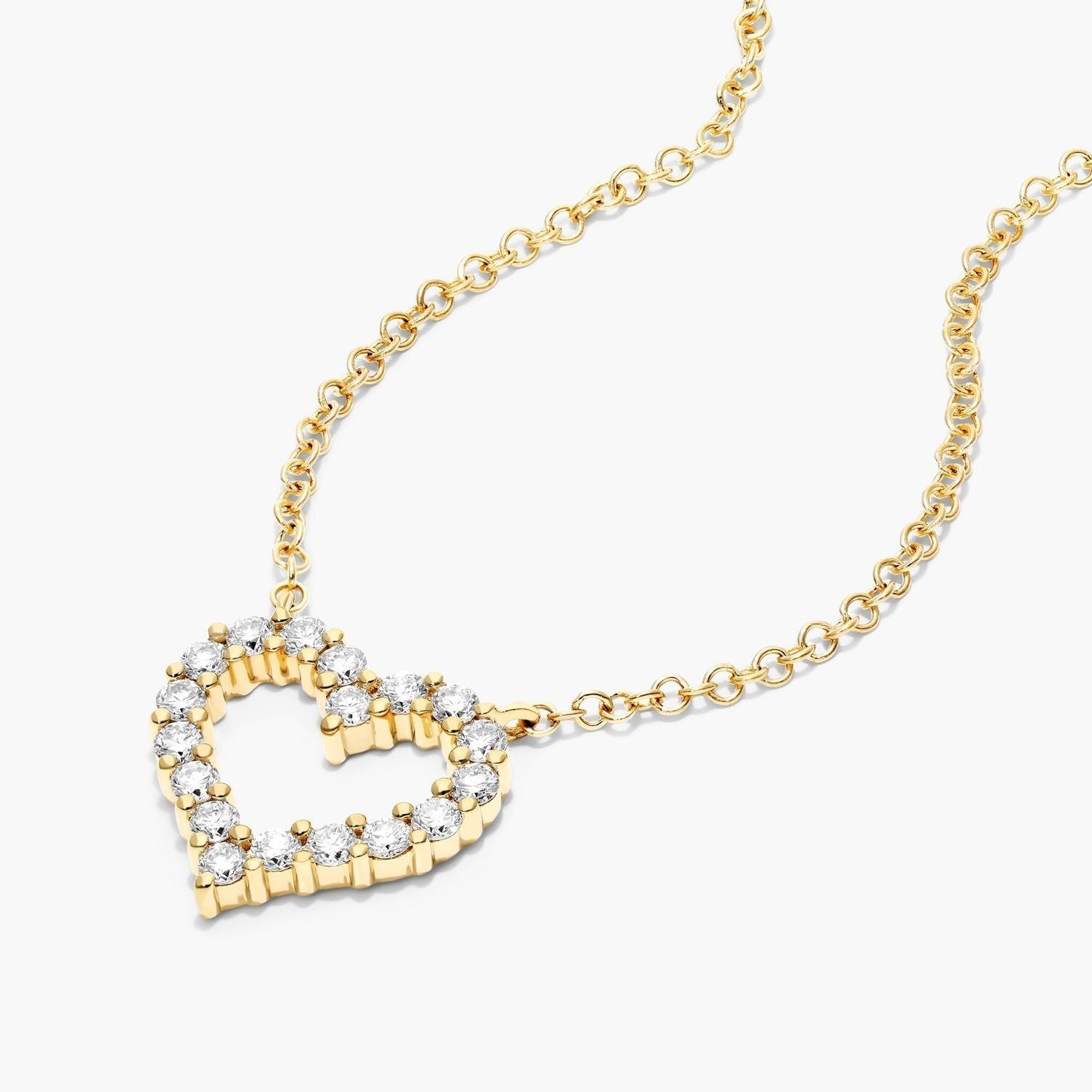 The Heart Diamond Pendant Necklace OUESTBEAUTY