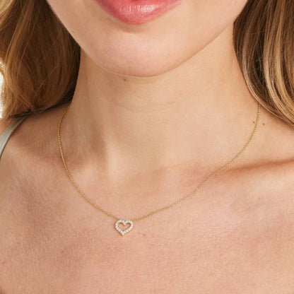 The Heart Diamond Pendant Necklace OUESTBEAUTY