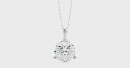 The Round Brilliant Solitaire Bale Diamond Pendant Necklace